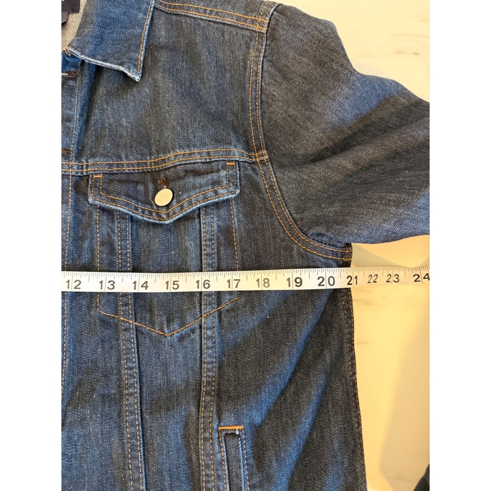 Gap Mens Dark Wash Denim Trucker Jacket Blue Button Up Size M 1969 927706-00 - Picture 10 of 11